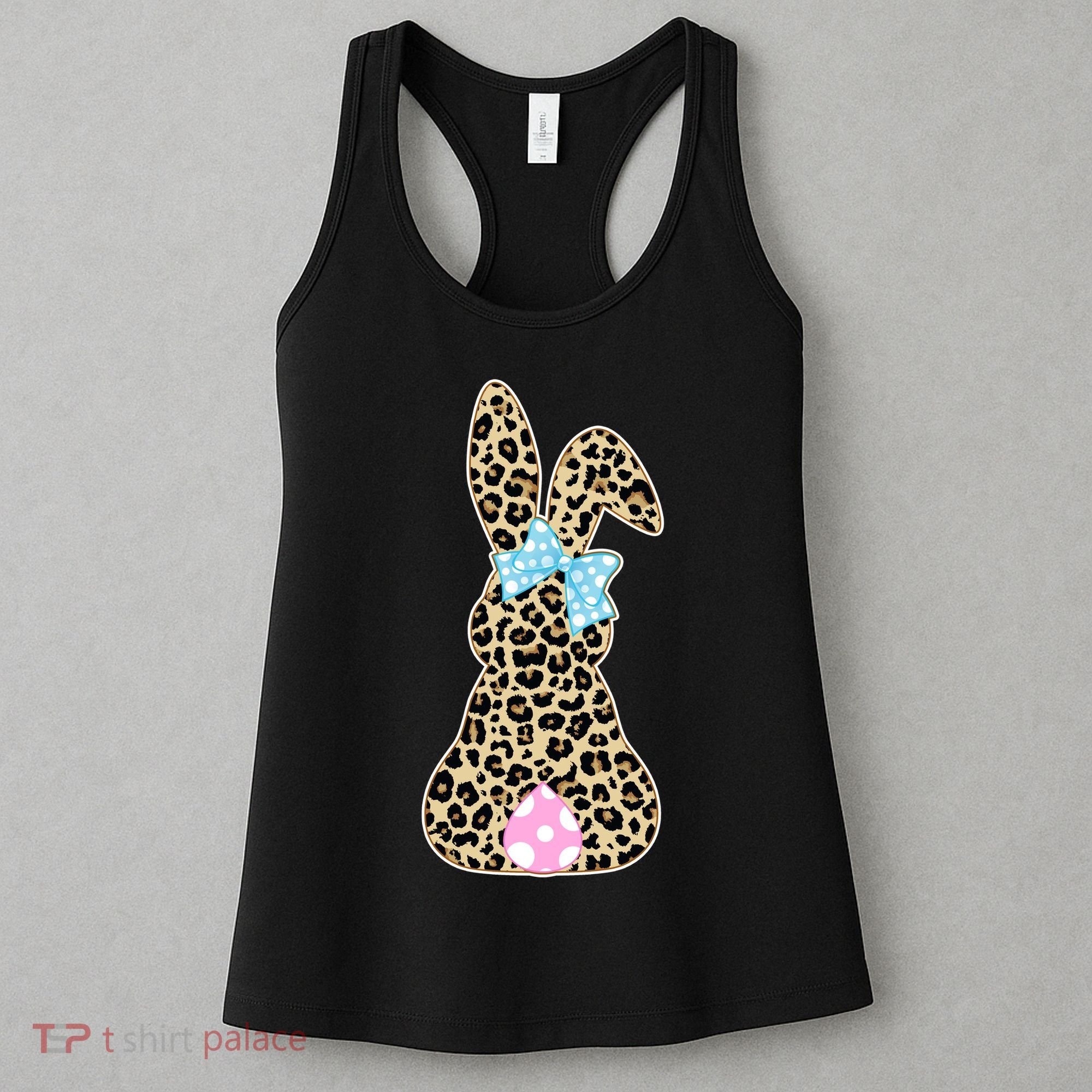 Cute Stylish Leopard Print Easter Bunny Women's Tank Top