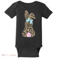 Cute Stylish Leopard Print Easter Bunny Baby Bodysuit thumb 0