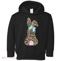 Cute Stylish Leopard Print Easter Bunny Toddler Hoodie thumb 0