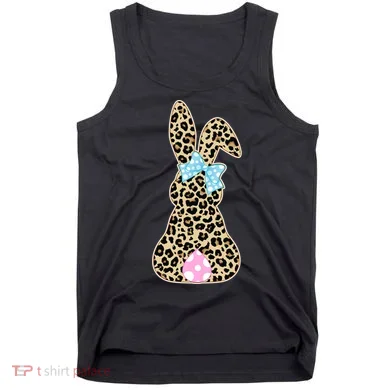 Cute Stylish Leopard Print Easter Bunny Tank Top