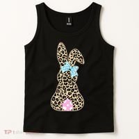 Cute Stylish Leopard Print Easter Bunny Tank Top thumb 2