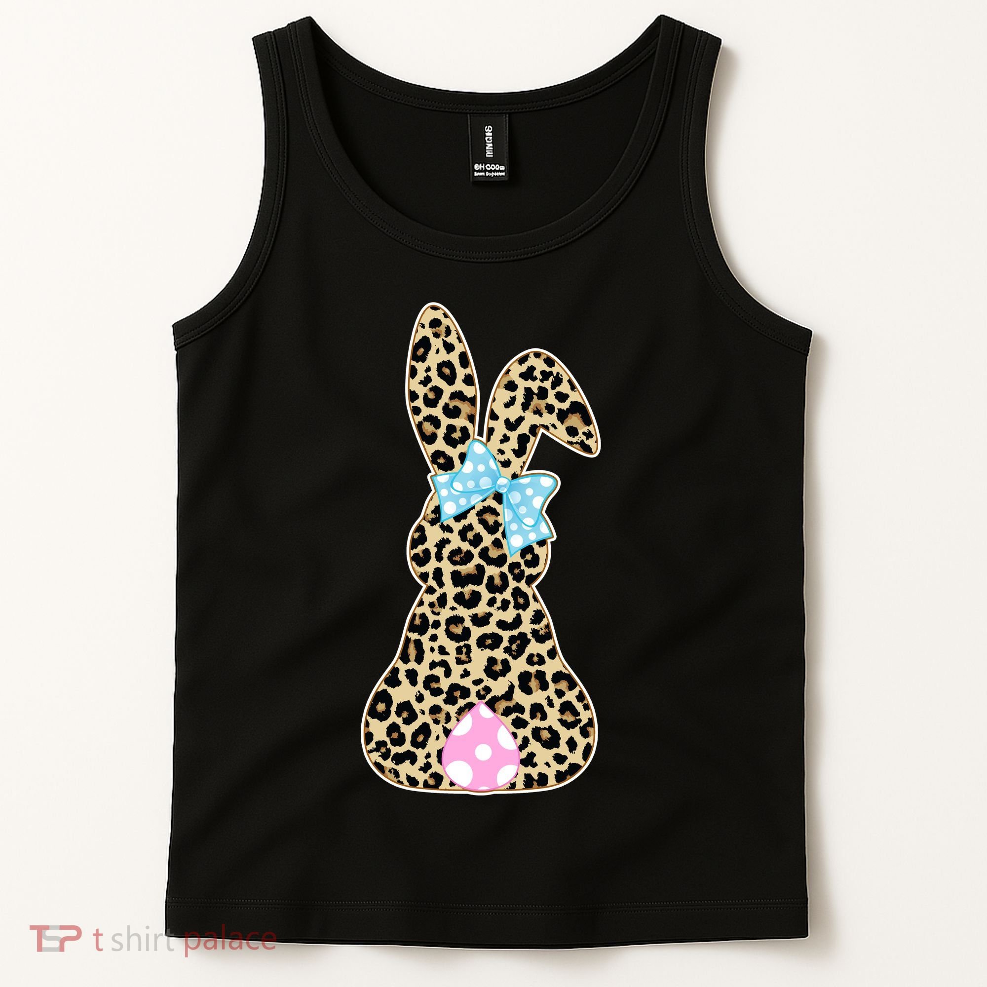Cute Stylish Leopard Print Easter Bunny Tank Top