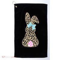Cute Stylish Leopard Print Easter Bunny Golf Towel thumb 0