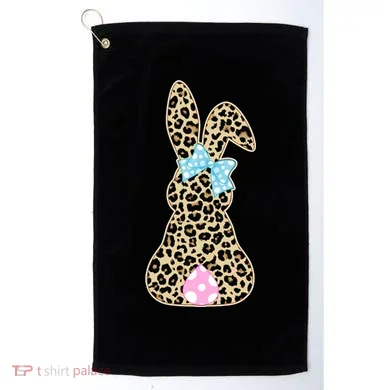 Cute Stylish Leopard Print Easter Bunny Golf Towel