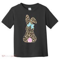 Cute Stylish Leopard Print Easter Bunny Toddler T-Shirt thumb 0