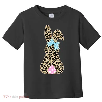Cute Stylish Leopard Print Easter Bunny Toddler T-Shirt