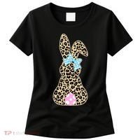 Cute Stylish Leopard Print Easter Bunny Women's T-Shirt thumb 0