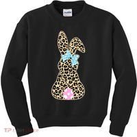 Cute Stylish Leopard Print Easter Bunny Kids Sweatshirt thumb 0