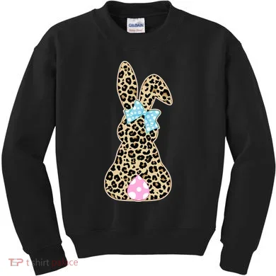 Cute Stylish Leopard Print Easter Bunny Kids Sweatshirt