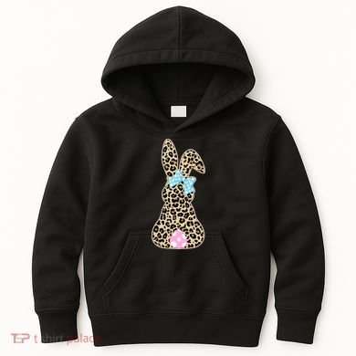 Cute Stylish Leopard Print Easter Bunny Kids Hoodie