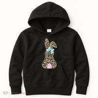 Cute Stylish Leopard Print Easter Bunny Kids Hoodie thumb 0