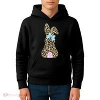 Cute Stylish Leopard Print Easter Bunny Kids Hoodie thumb 4