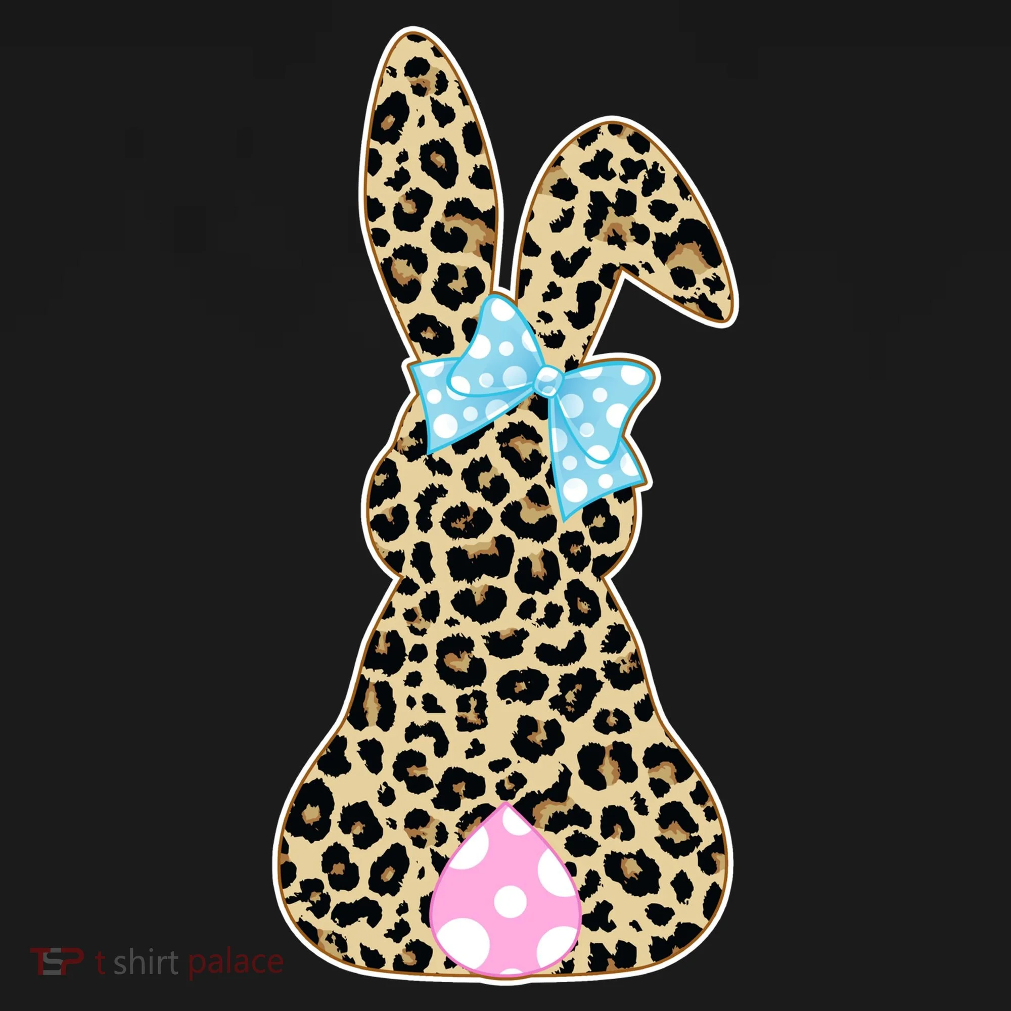 Cute Stylish Leopard Print Easter Bunny Kids Long Sleeve Shirt