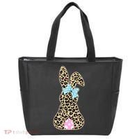Cute Stylish Leopard Print Easter Bunny Tote Bag thumb 0