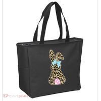 Cute Stylish Leopard Print Easter Bunny Tote Bag thumb 2