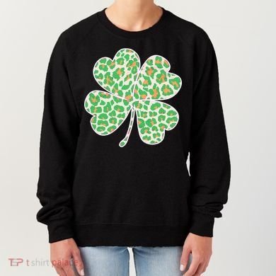 Cute Stylish Leopard Print Shamrock Women's Sweatshirt