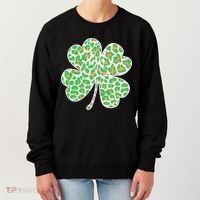Cute Stylish Leopard Print Shamrock Women's Sweatshirt thumb 0