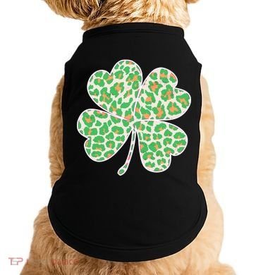 Cute Stylish Leopard Print Shamrock Doggie Tank