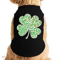 Cute Stylish Leopard Print Shamrock Doggie Tank thumb 0