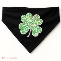 Cute Stylish Leopard Print Shamrock USA-Made Doggie Bandana thumb 0