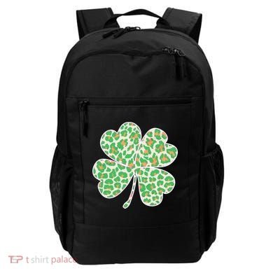 Cute Stylish Leopard Print Shamrock Backpack