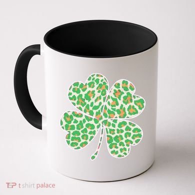 Cute Stylish Leopard Print Shamrock Coffee Mug