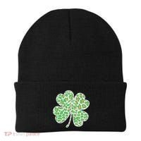 Cute Stylish Leopard Print Shamrock Beanie thumb 0