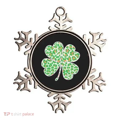 Cute Stylish Leopard Print Shamrock Ornament