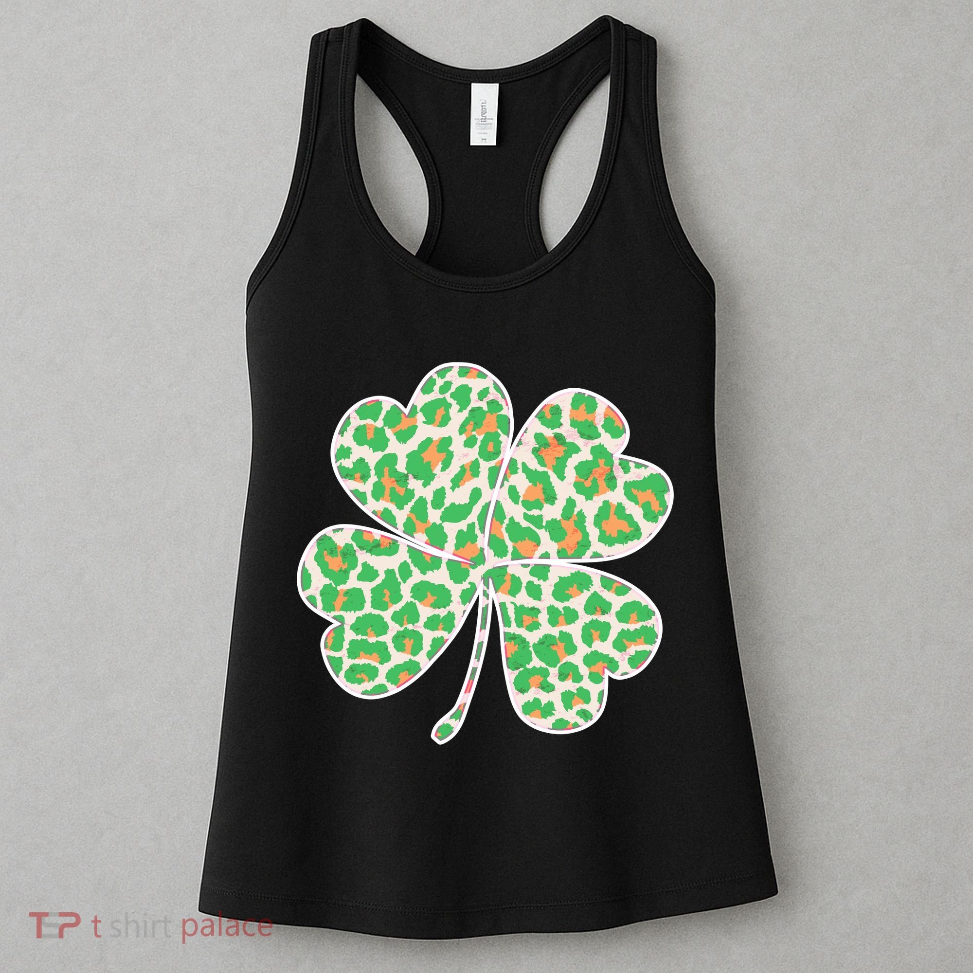 Cute Stylish Leopard Print Shamrock Women's Tank Top