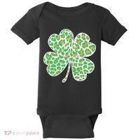 Cute Stylish Leopard Print Shamrock Baby Bodysuit thumb 0