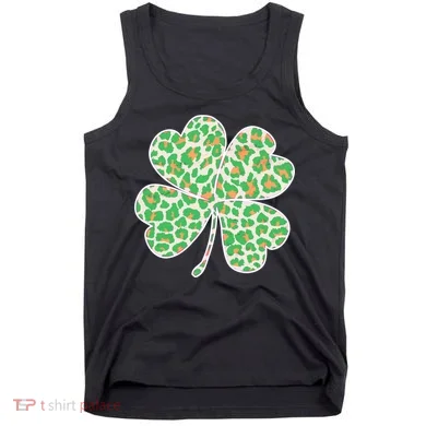 Cute Stylish Leopard Print Shamrock Tank Top