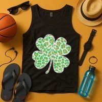 Cute Stylish Leopard Print Shamrock Tank Top thumb 4