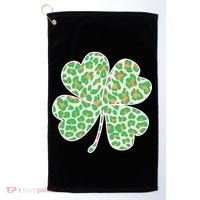 Cute Stylish Leopard Print Shamrock Golf Towel thumb 0