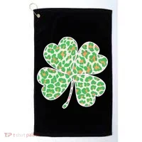 Cute Stylish Leopard Print Shamrock Golf Towel thumb 0