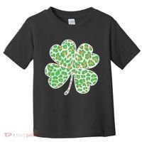 Cute Stylish Leopard Print Shamrock Toddler T-Shirt thumb 0