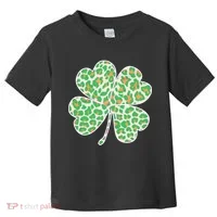 Cute Stylish Leopard Print Shamrock Toddler T-Shirt thumb 0