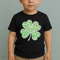 Cute Stylish Leopard Print Shamrock Toddler T-Shirt thumb 2