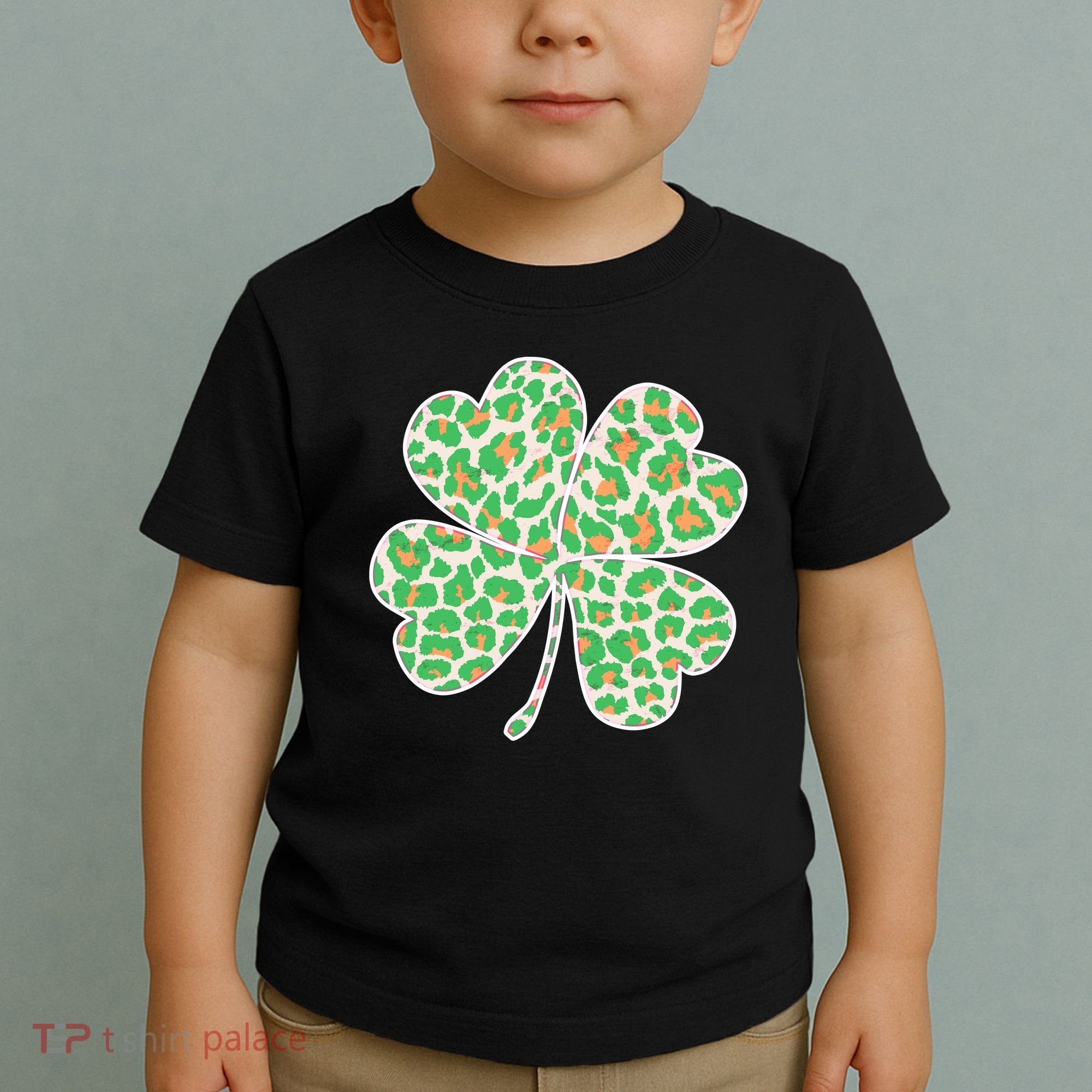 Cute Stylish Leopard Print Shamrock Toddler T-Shirt