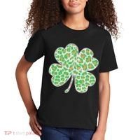 Cute Stylish Leopard Print Shamrock Kids T-Shirt thumb 2