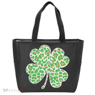 Cute Stylish Leopard Print Shamrock Bag