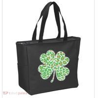 Cute Stylish Leopard Print Shamrock Tote Bag thumb 2