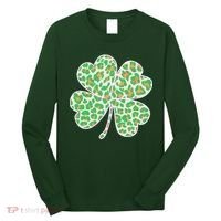 Cute Stylish Leopard Print Shamrock Long Sleeve Shirt thumb 0