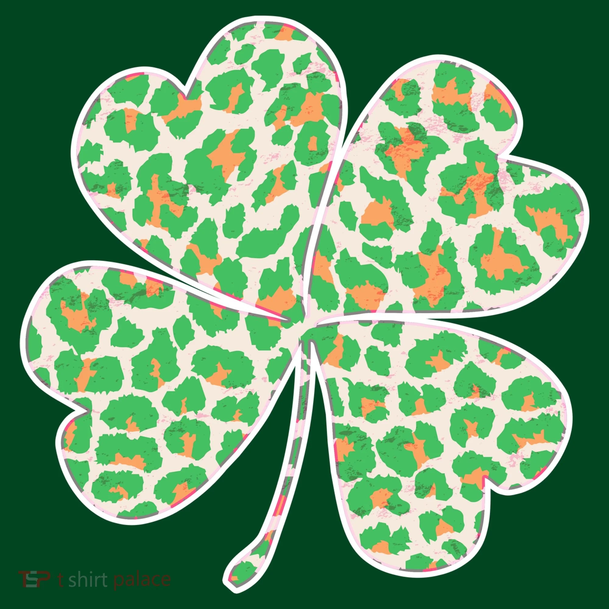 Cute Stylish Leopard Print Shamrock Long Sleeve Shirt