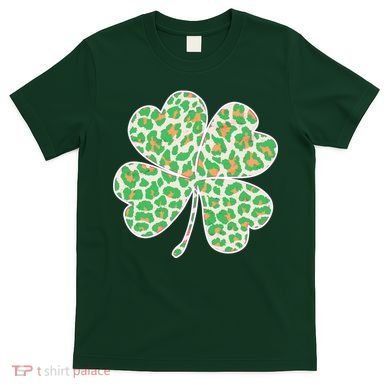Cute Stylish Leopard Print Shamrock T-Shirt