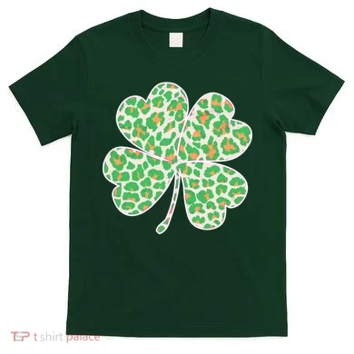 Cute Stylish Leopard Print Shamrock T-Shirt