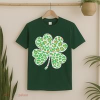 Cute Stylish Leopard Print Shamrock T-Shirt thumb 2