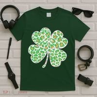 Cute Stylish Leopard Print Shamrock T-Shirt thumb 5
