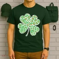 Cute Stylish Leopard Print Shamrock T-Shirt thumb 6