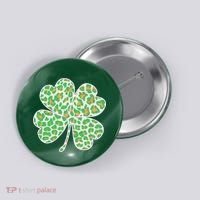 Cute Stylish Leopard Print Shamrock Button thumb 0