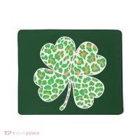 Cute Stylish Leopard Print Shamrock Mousepad thumb 0